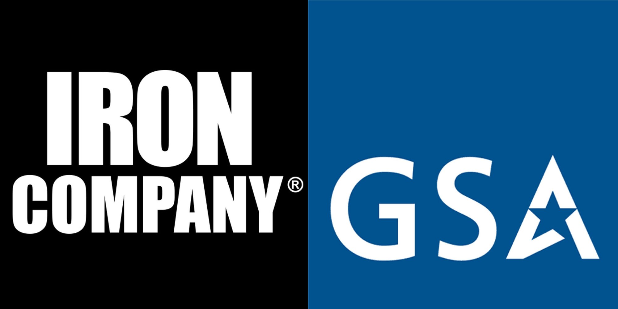 IRON COMPANY official logo, exclusive GSA contract dealer for Arsenal Strength gym and strength training equipment for federal and military buyers  GSA Logo representing General Services Administration federal purchasing authority for Arsenal Strength gym equipment via IRON COMPANY contract 47QSMA22D08NN